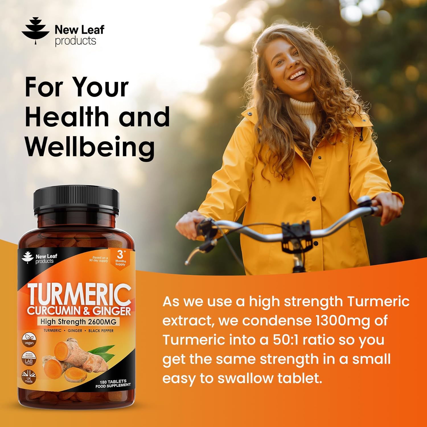 Turmeric Tablets 2600mg With Black Pepper & Ginger - 95% Curcumin ...