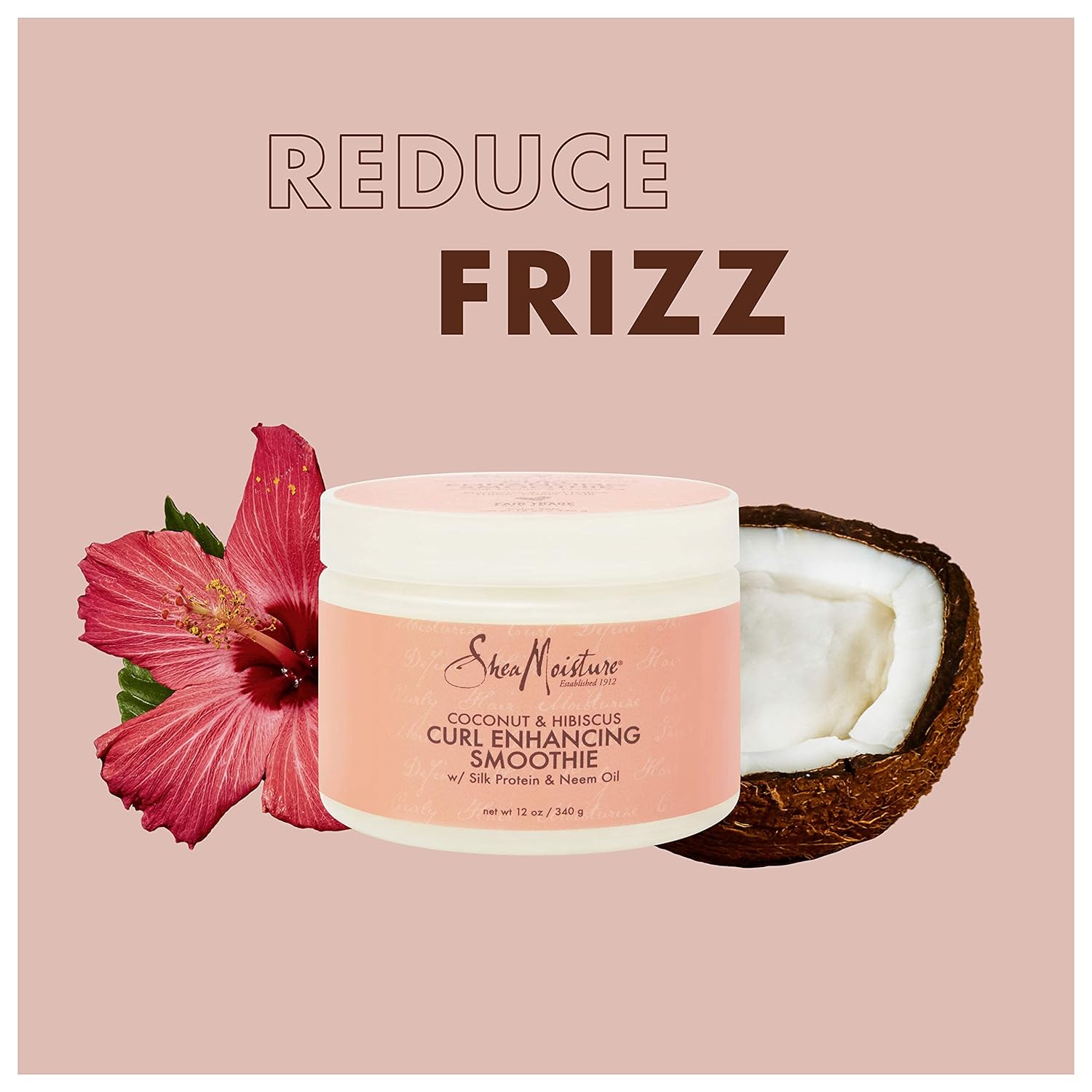 SheaMoisture Smoothie Curl Enhancing Cream Coconut and Hibiscus for Thick, Curly Hair Sulfate Free and Paraben Free 12 oz : Beauty & Personal Care