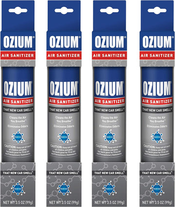 Ozium 3.5 Oz. Air Sanitizer & Odor Eliminator for Homes, Cars, Offices and More, New Car Scent, 4 Pack (OZM-22-4)