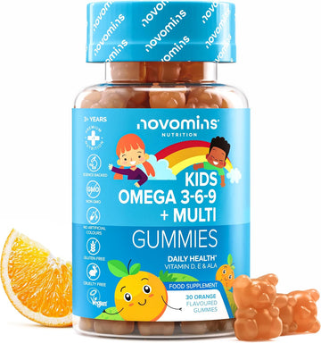 Kids 50Mg Omega 3 Gummies - Including Omega 3 6 9 Complex With Added Vitamin E & D - Kids Friendly Capsules Alternative - Plant Based Alternative To Omega 3 Fish Oil - 1 Month Supply – Novomins