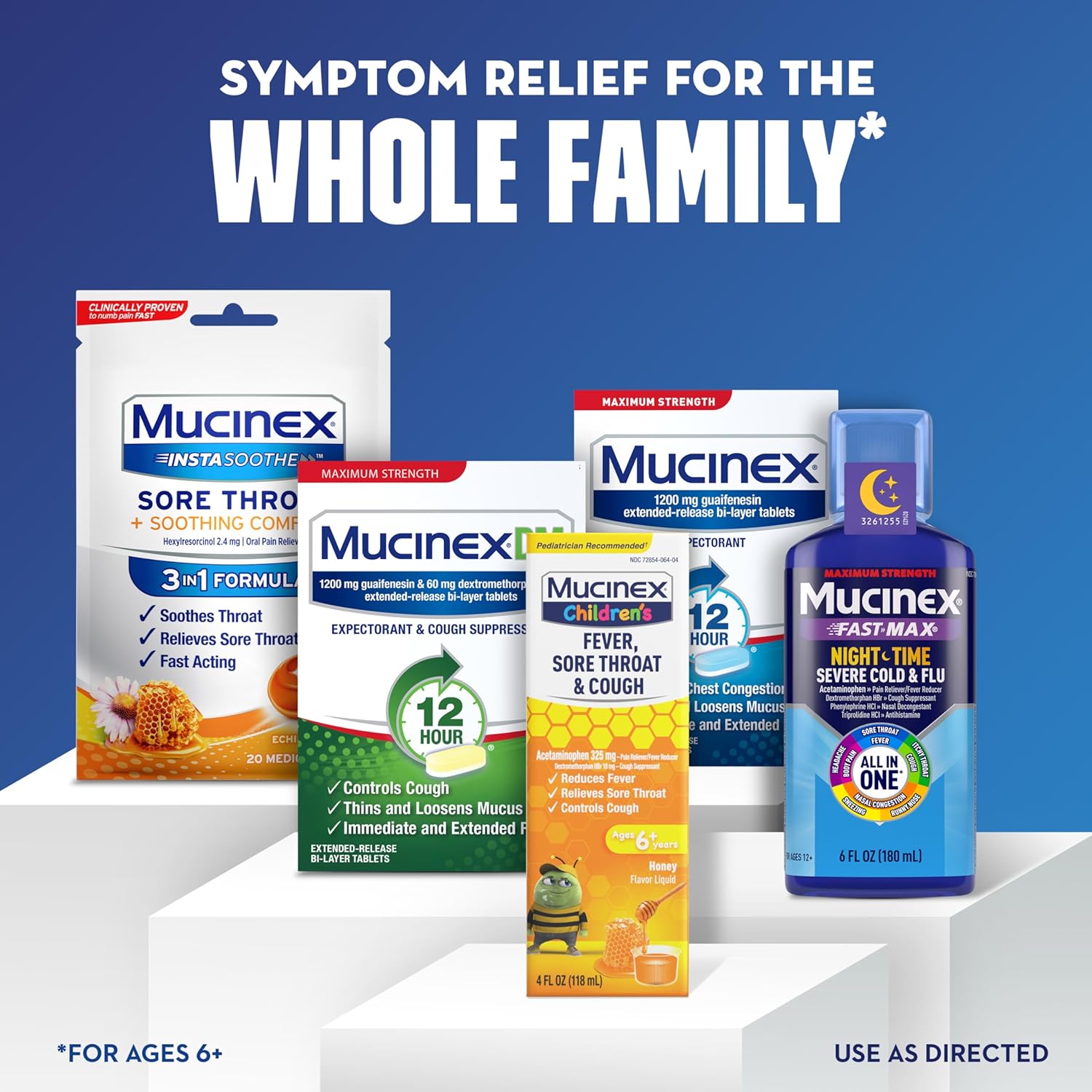 Mucinex® Children's Fever, Sore Throat, & Cough Medicine, Kids Cold Medicine/Kids Cough Medicine, Kids Medicine for Multi-Symptom Relief, Honey Flavor Liquid, 4 Fl Oz : Health & Household
