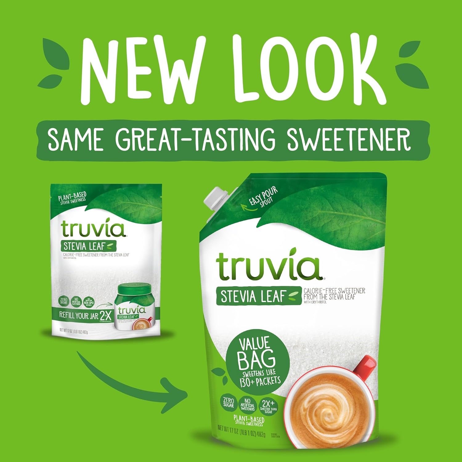 Truvia Original Calorie-free Sweetener from the Stevia Leaf, 17 Ounce Refill Bag : Grocery & Gourmet Food