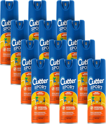 Cutter Sport Insect Repellent 6 Ounces, Aerosol, With 15 Percent Deet, 12 Pack