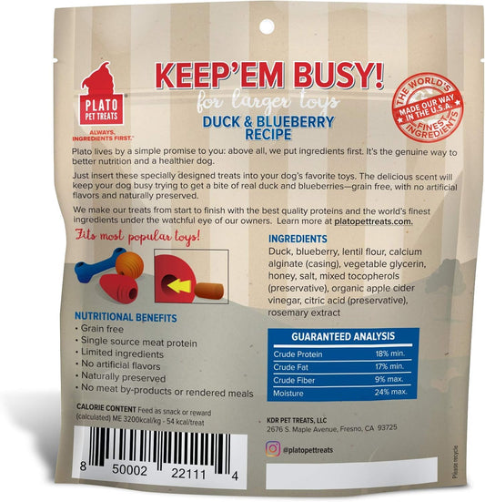 Plato Keep Em' Busy Duck + Blueberry For Large Toys 5Oz, Model: 850002221114