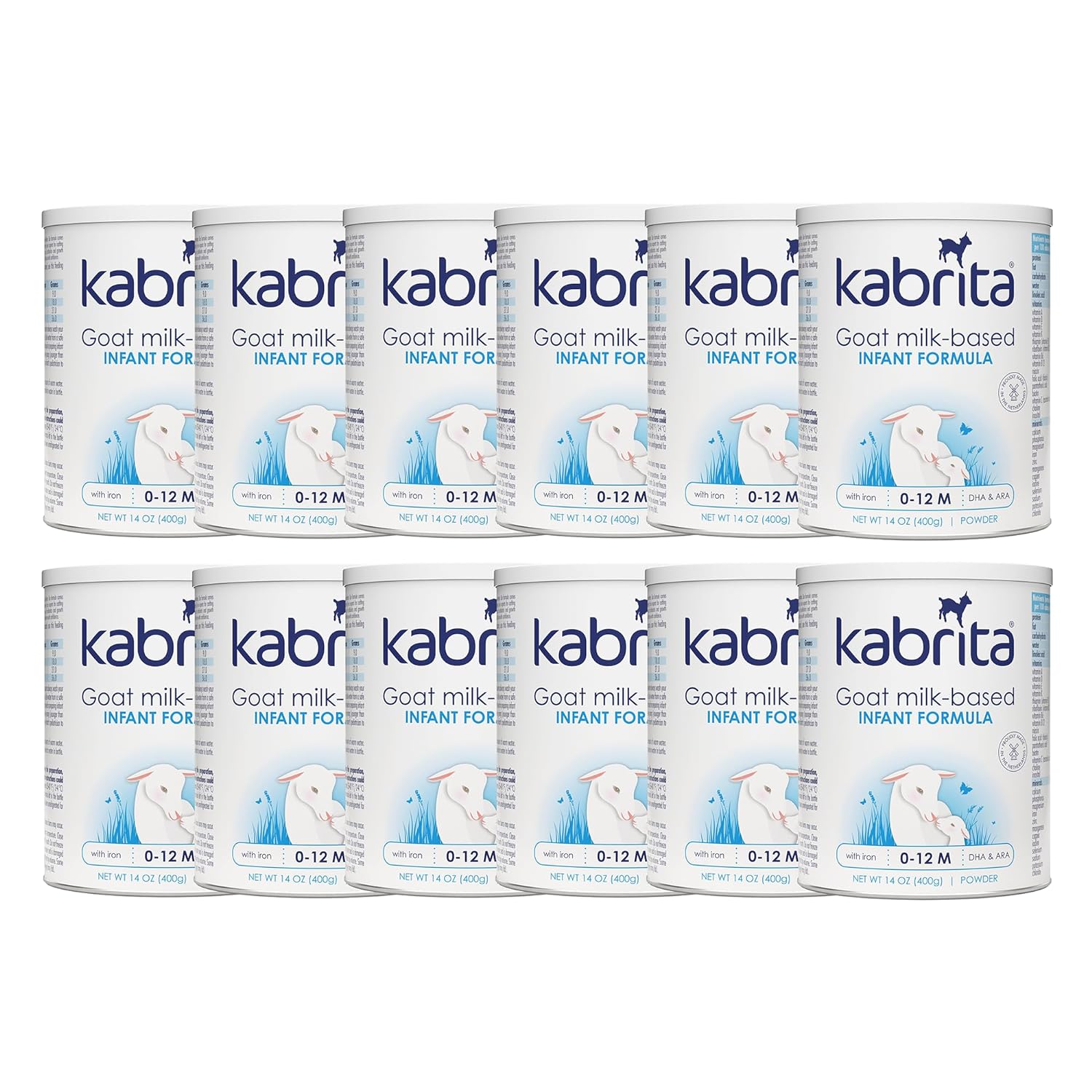 Kabrita Goat Milk-Based Infant Formula – 14oz – Pack of 12 – Natural, Gentle Baby Formula – European, Non-GMO – Ages 0-12 Months