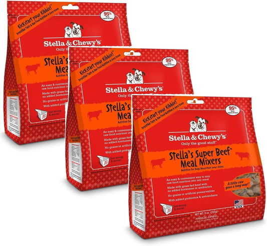 Stella & Chewy's Meal Mixers Freeze Dried Super Beef 9 Oz (3 Pack) : Pet Supplies