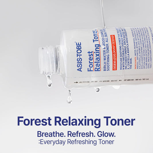 Asis-Tobe Forest Relaxing Toner - Soothing And Hydrating Korean Facial Toner With Centella Asiatica And Birch Sap, Unscented And Alcohol-Free, 6.76 Fl Oz