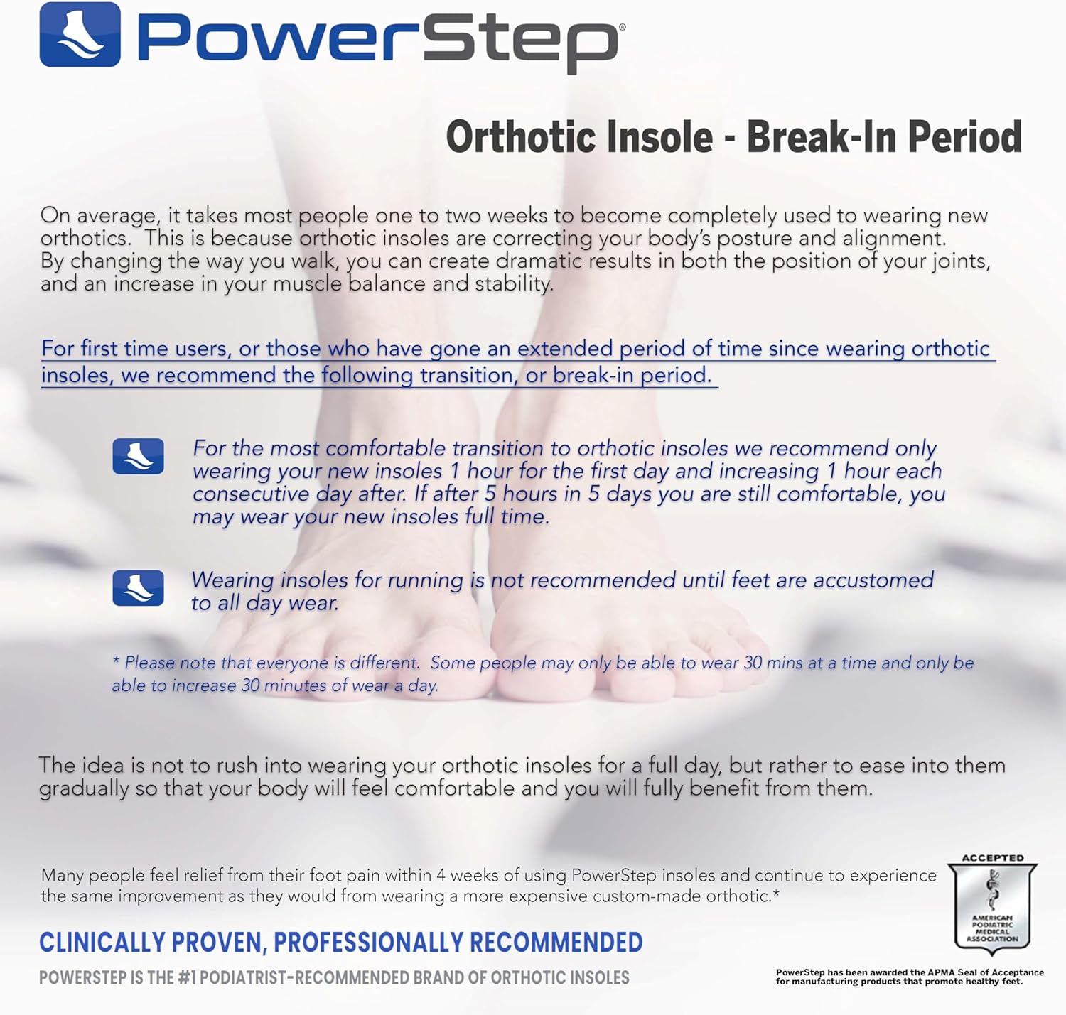 Powerstep Pinnacle Insoles - Orthotics For Plantar Fasciitis Relief – Made In Usa Orthotic Insoles For Arch Support With Moderate Pronation - #1 Podiatrist Recommended (M 11-11.5 W 13-13.5) : Health & Household