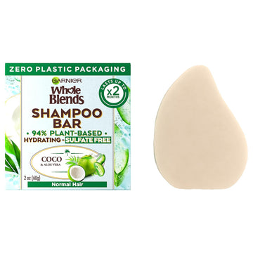 Garnier Whole Blends Hydrating Shampoo Bar For Normal Hair, Coco & Aloe Vera, 2 Oz, 1 Count (Packaging May Vary)