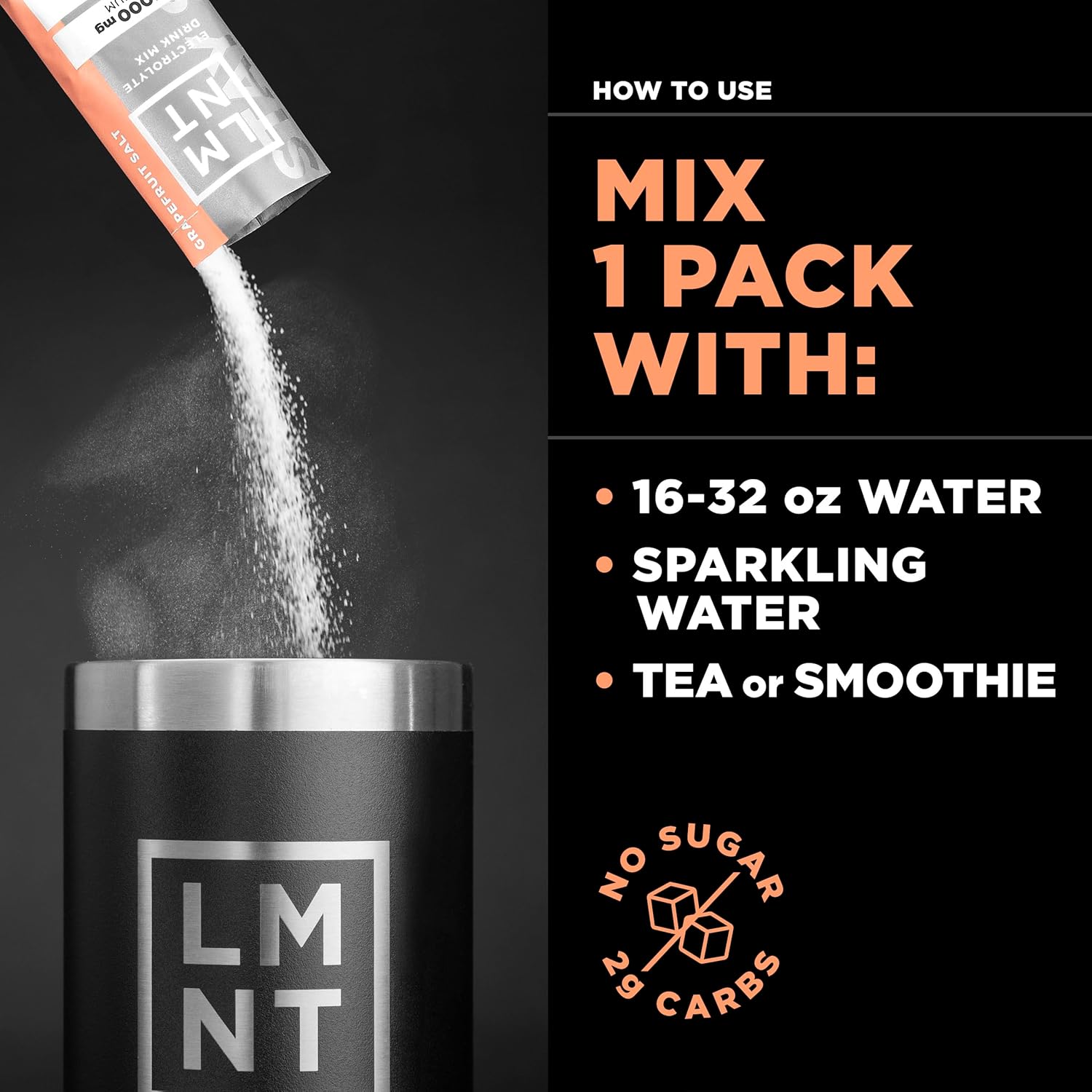 Lmnt Zero Sugar Electrolytes - Grapefruit Salt | Drink Mix | 30 Count : Health & Household