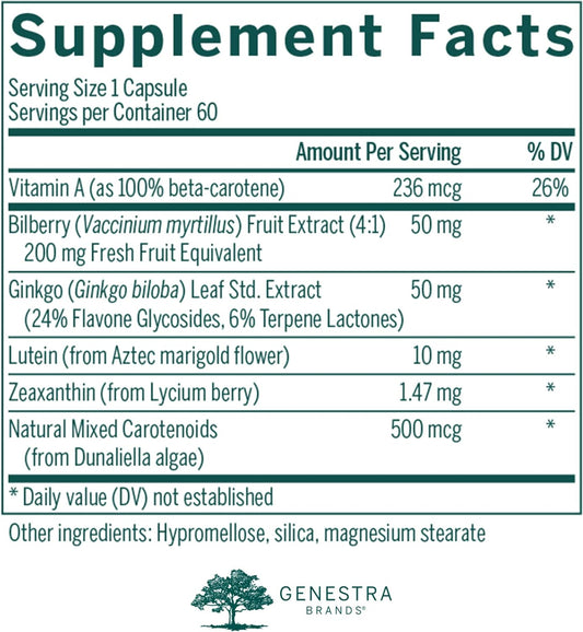 Genestra Brands Macular Support | Supports Optimal Macular Pigment Optical Density | 60 Capsules