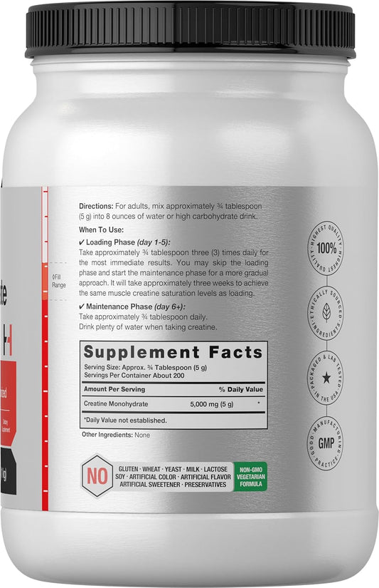 Horbäach Creatine Monohydrate Powder | 2.2Lbs (35.2 Oz) | Hplc Purity Tested | Vegetarian, Non-Gmo, & Gluten Free Supplement