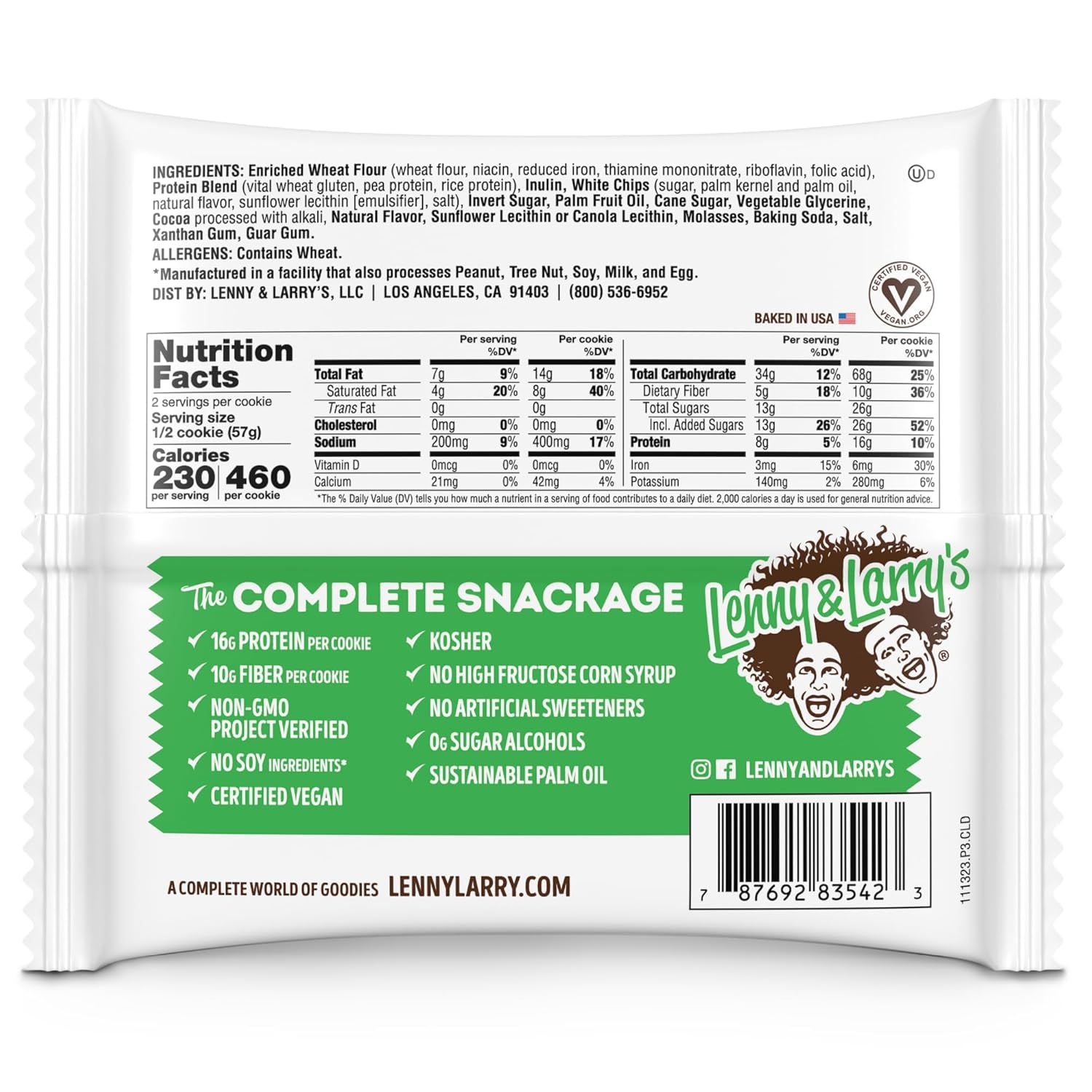 Lenny & Larry'S The Complete Cookie, Choc-O-Mint, Soft Baked, 16G Plant Protein, Vegan, Non-Gmo, 4 Ounce Cookie (Pack Of 12)