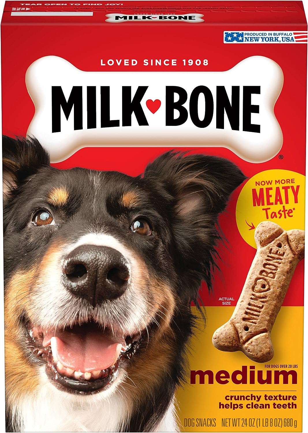 Milk-Bone Original Dog Treats for Medium Dogs, 24 Ounce, Crunchy Biscuit Helps Clean Teeth
