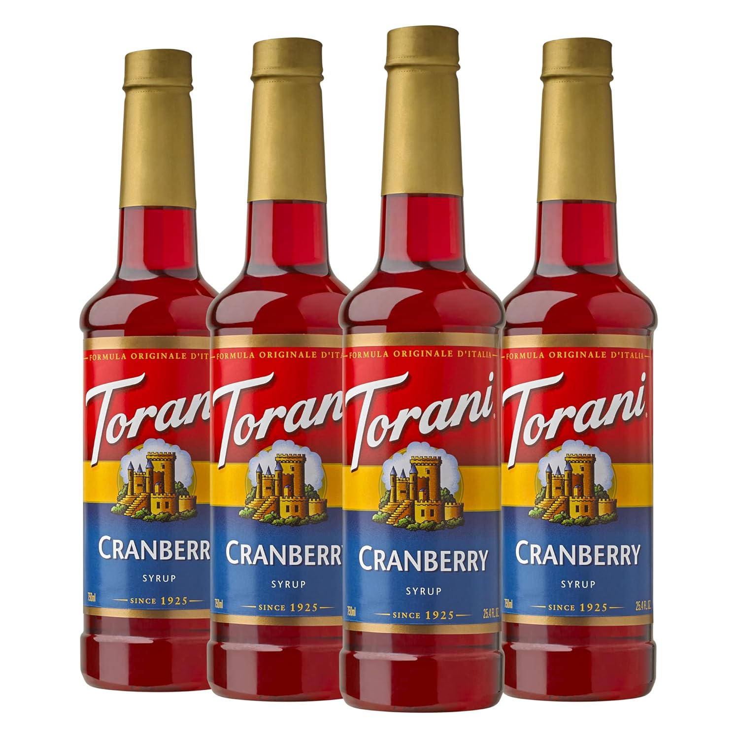 Torani Flavored Drink Syrup, Cranberry, 25.4 Fl Oz (Pack Of 4)