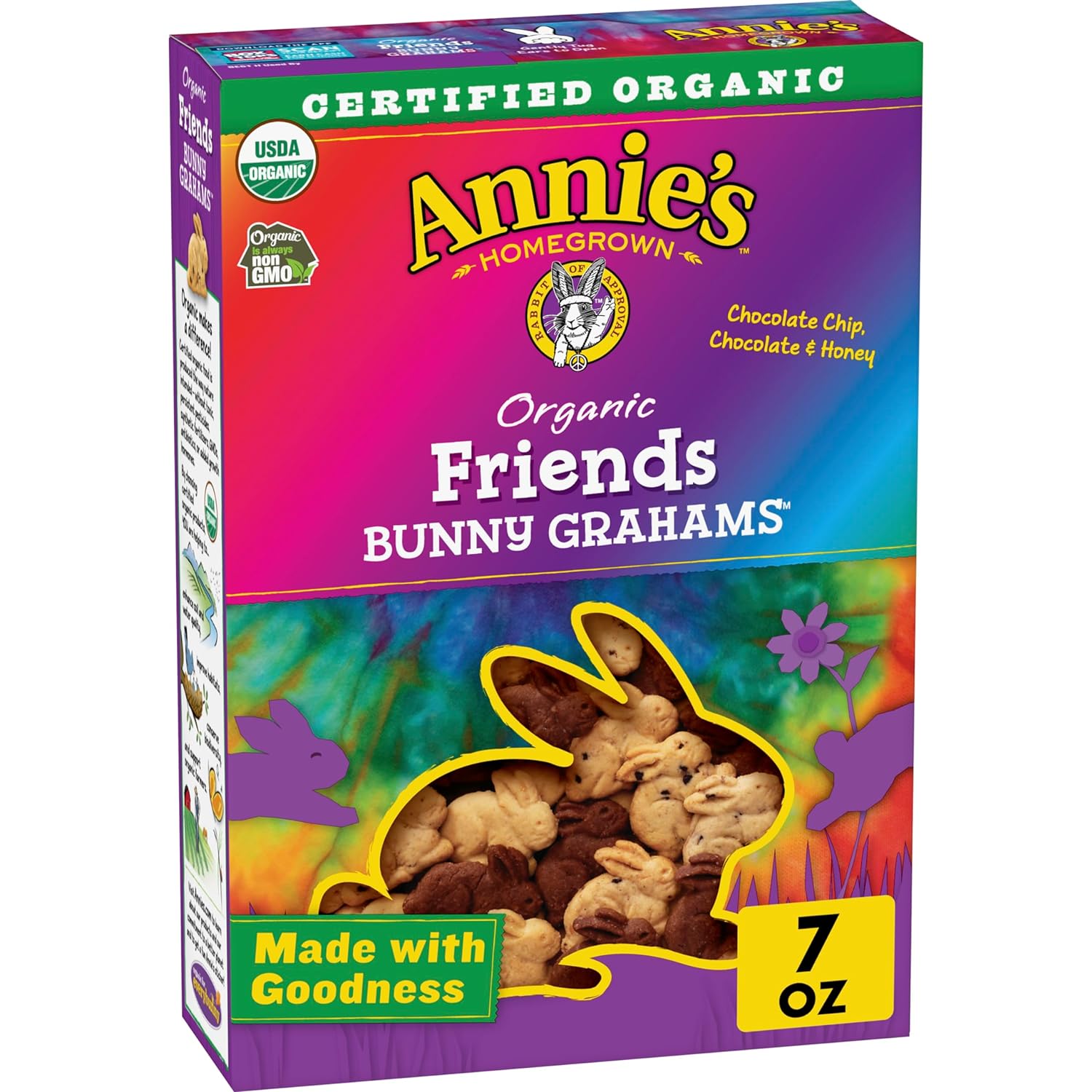 Annie'S Organic Friends Bunny Graham Snacks, Chocolate Chip, Chocolate & Honey, 7 Oz