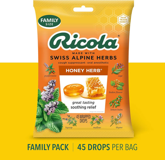 Ricola Honey Herb Cough Drops, 45 Count