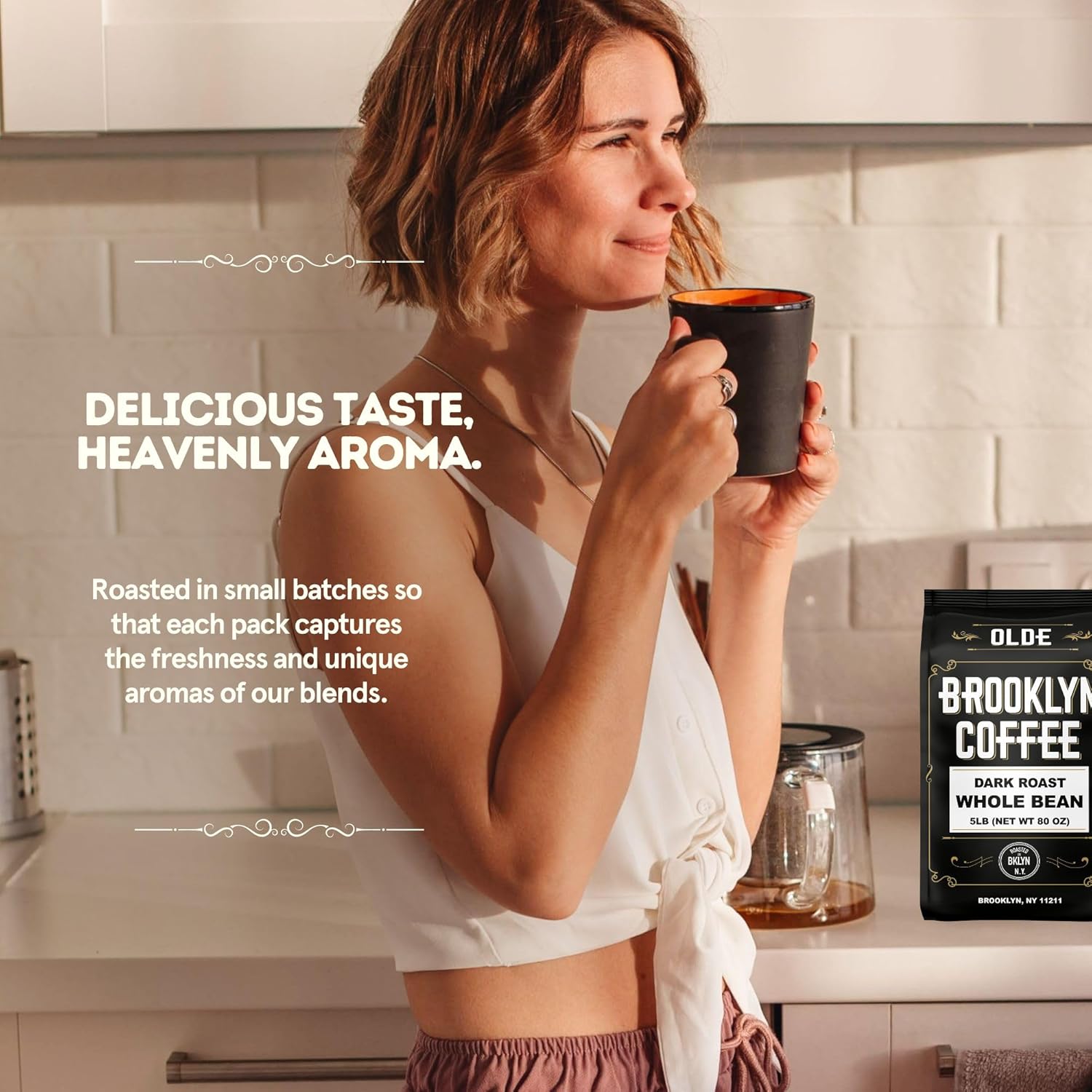 Brooklyn Coffee Whole Bean, Classic Dark Roast (5Lb) Bold, Smooth Taste, Intense Aroma - Fresh Bulk Coffee Beans Roasted Weekly In Nyc