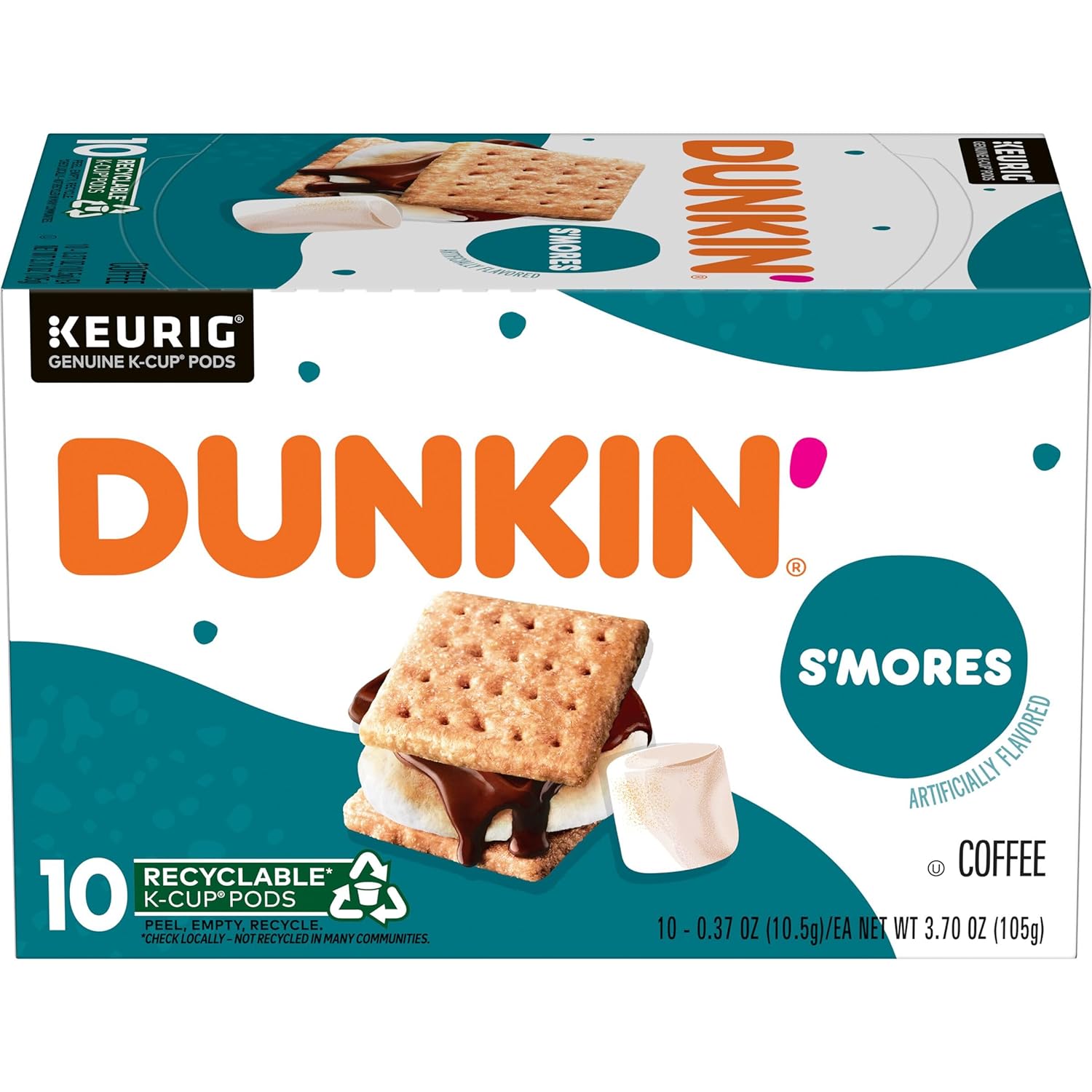 Dunkin’ S’mores Flavored Coffee, 10 Keurig K-Cup Pods