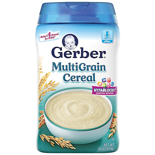 Gerber Baby Cereal, 2nd Foods, Sitter, Grain & Grow, Multigrain, 16 Ounce : Baby