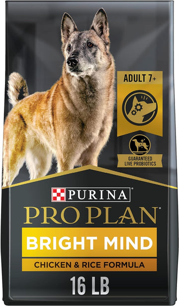 Purina Pro Plan Senior Dog Food With Probiotics for Dogs, Bright Mind 7+ Chicken & Rice Formula - 16 lb. Bag