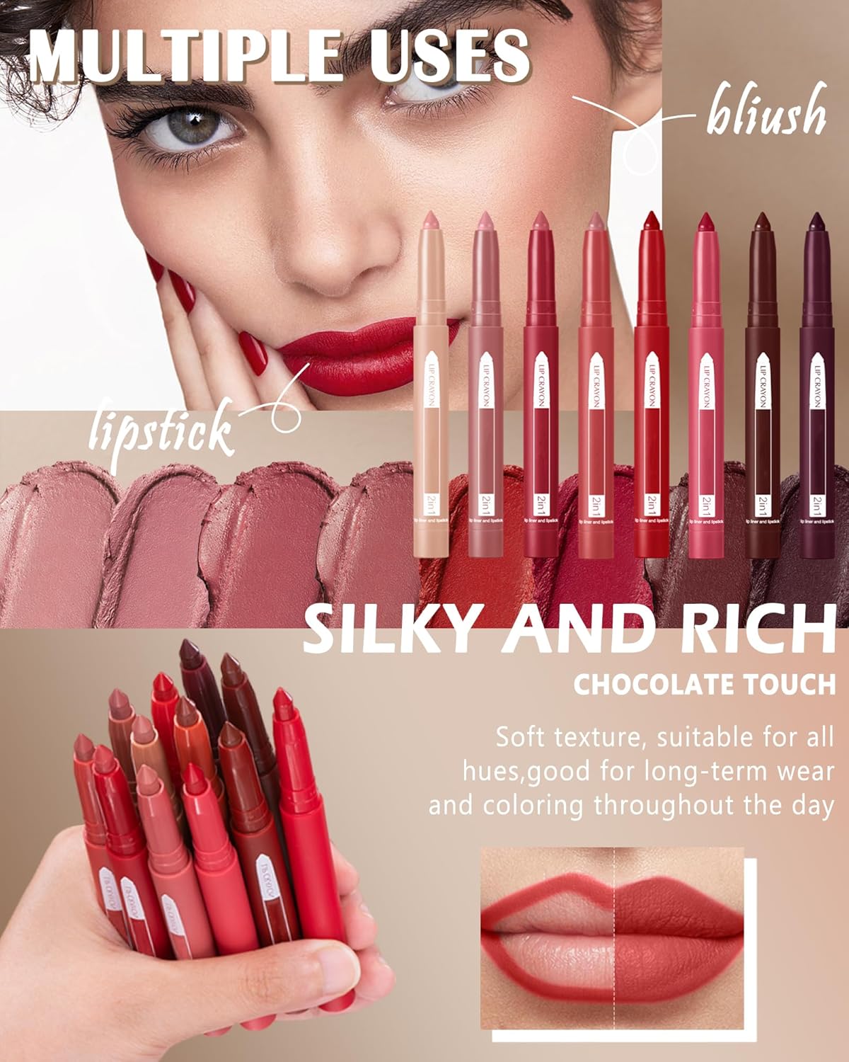 Hydrating Tinted Lip Balm, Glossy Lip Balm Plumper, Long Lasting Lipgloss Creamy Lipstick, Lightweight High-Pigment Lip Stain Pen Lip Crayon Stick,Valentine'S Day Makeup Gift For Women -04#Cherry Red : Beauty & Personal Care