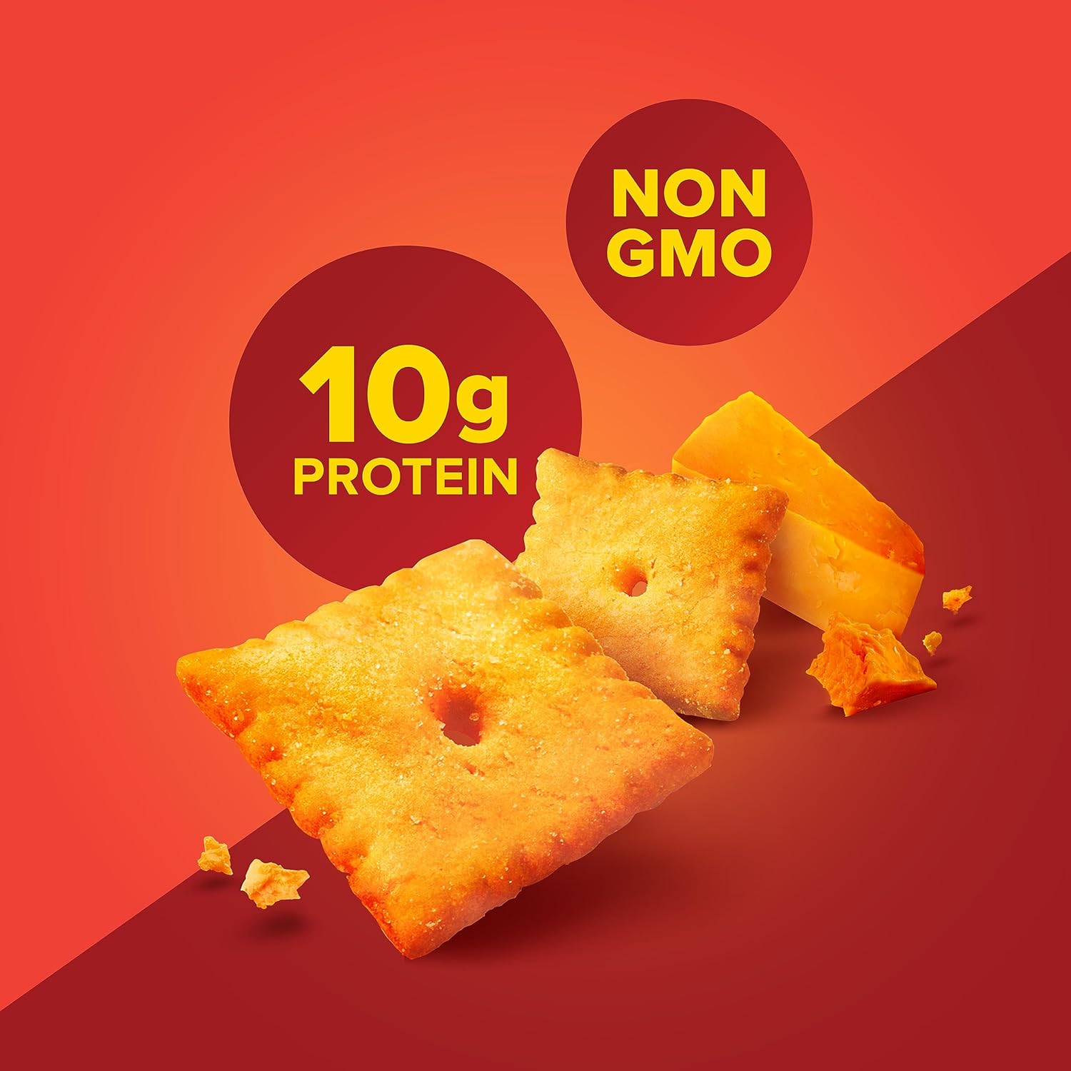 Pure Protein Cheesy Crackers, Cheddar, High Protein Snack, 10G Protein, 1.06 Oz (Pack Of 12)