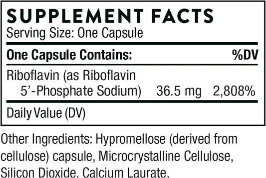 THORNE Riboflavin 5'-Phosphate - Bioactive Form of Vitamin B2 for Methylation Support - 60 Capsules