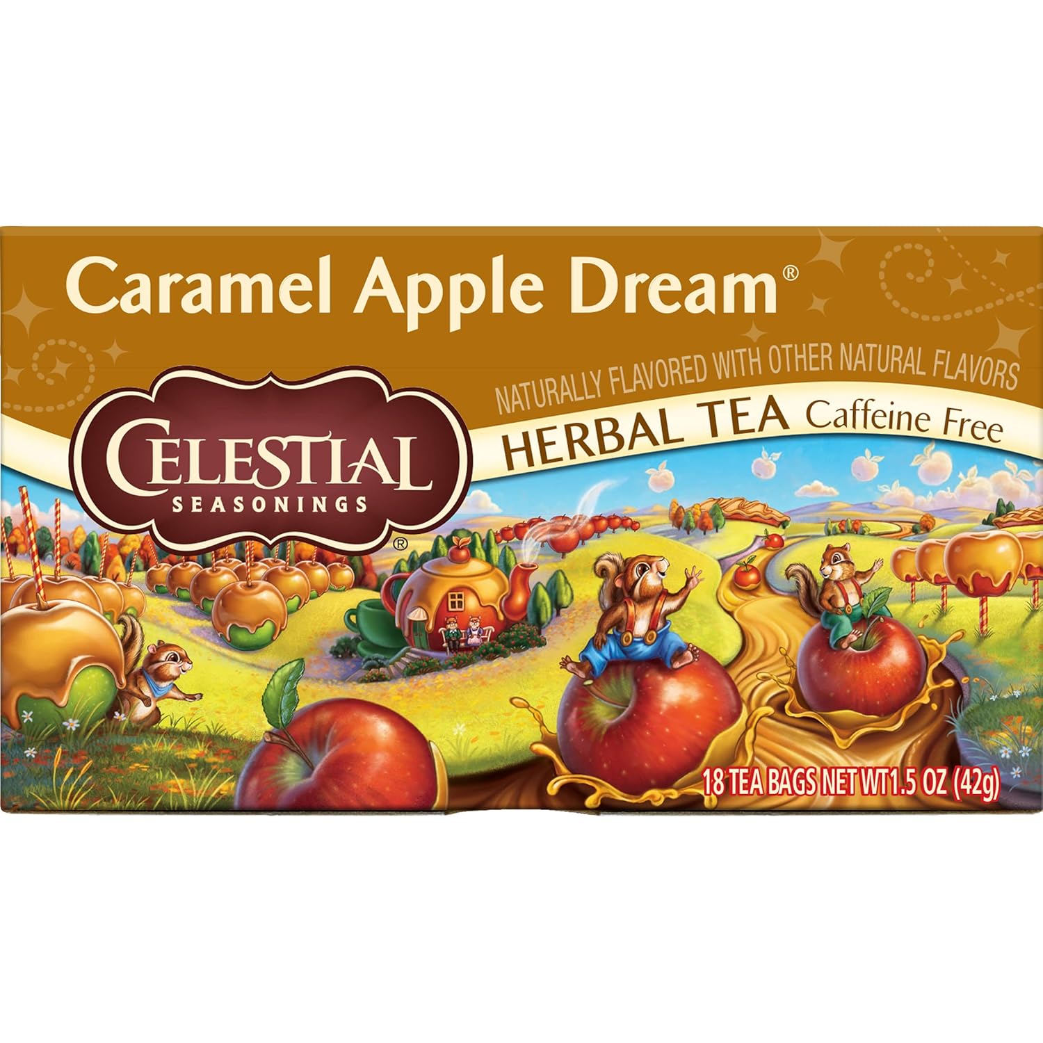 Celestial Seasonings Herbal Tea, Caramel Apple Dream, 18 Count (Pack Of 6)