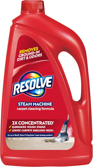 Resolve Steam Carpet Cleaner Solution Shampoo, 60 Fl Oz, 2X Concentrate, Safe For Bissell, Hoover & Rug Doctor, Carpet Cleaner, Carpet Cleaner Solution