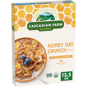 Cascadian Farm Organic Honey Crunch Oat Cereal, 13.5 oz