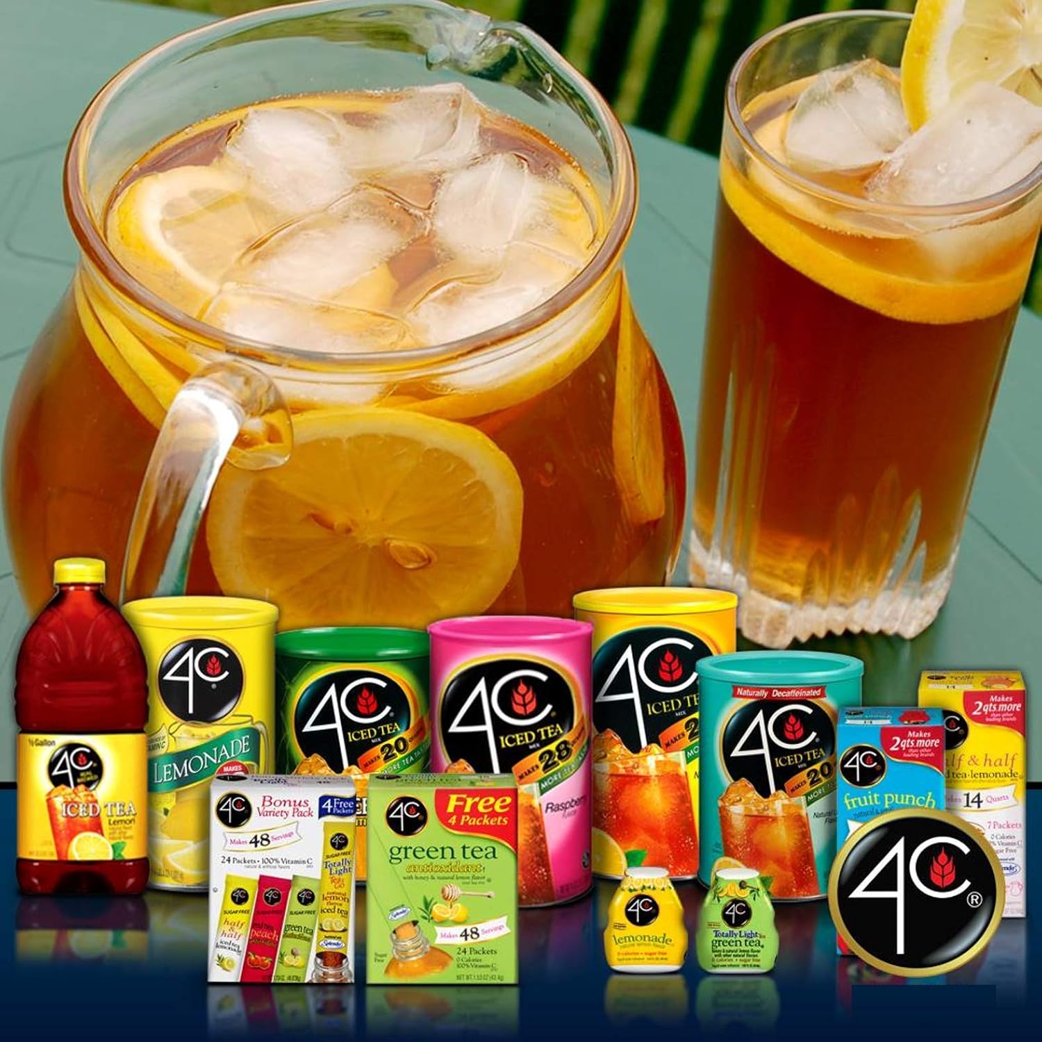4C Totally Light Tea 2 Go Green Tea, Ice Tea Mix, Sugar Free, 20-Count Boxes (Pack Of 3)