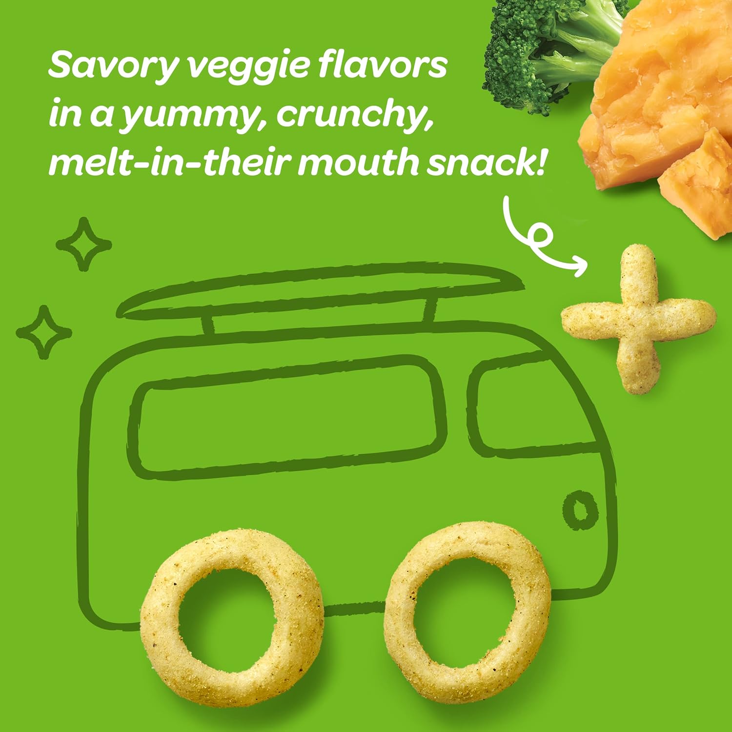 Happy Baby Organics Snackers Baked Grain Snack, 2 Flavor Veggie Variety Pack, 1.5 Ounce (Pack Of 6)
