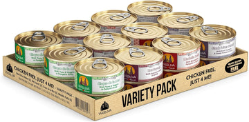 Weruva Classic Dog Food, Variety Pack, Chicken Free, Just 4 Me, Wet Dog Food, 5.5Oz Cans (Pack Of 24)