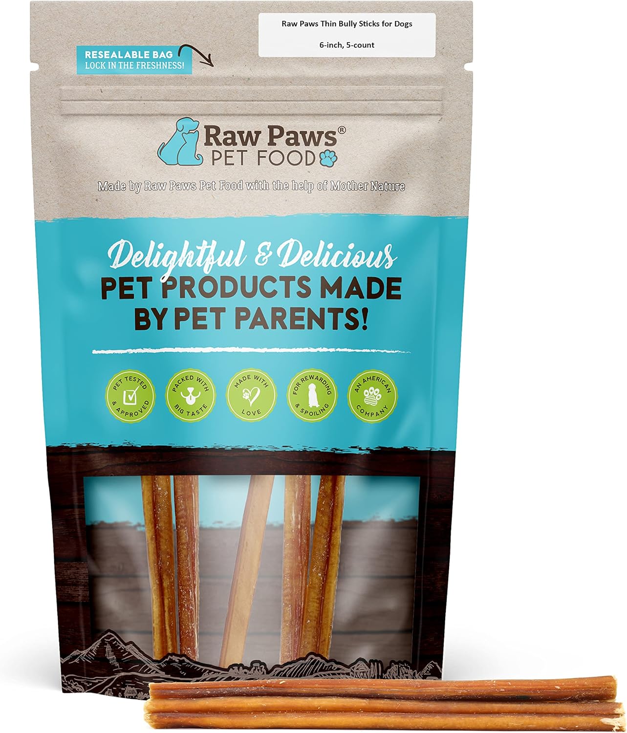 Raw Paws Thin Bully Sticks For Small Dogs 6 Inch, 5-Ct - Grass Fed, Free Range Bull Pizzle - Low Odor Mini Bully Sticks For Puppies - Small Bully Sticks - Puppy Bully Sticks For Dogs - Bully Bones
