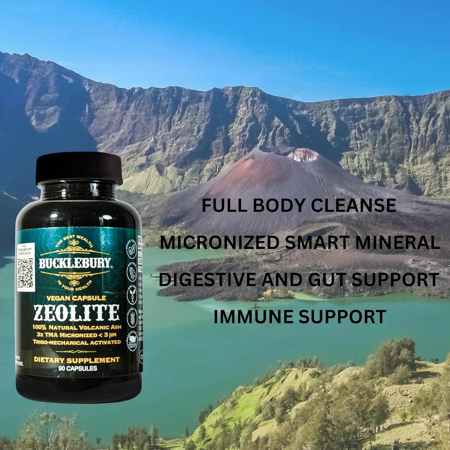 Bucklebury Zeolite Micronized Smart Mineral Capsules - Supports Detox, Immune & Digestive Tract Health - 90 Vegan Capsules : Health & Household