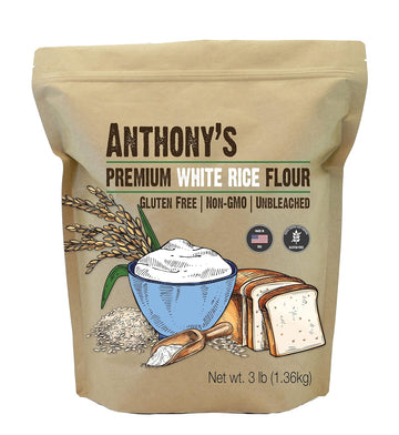 Anthony'S Premium White Rice Flour, 3 Lb, Gluten Free, Non Gmo