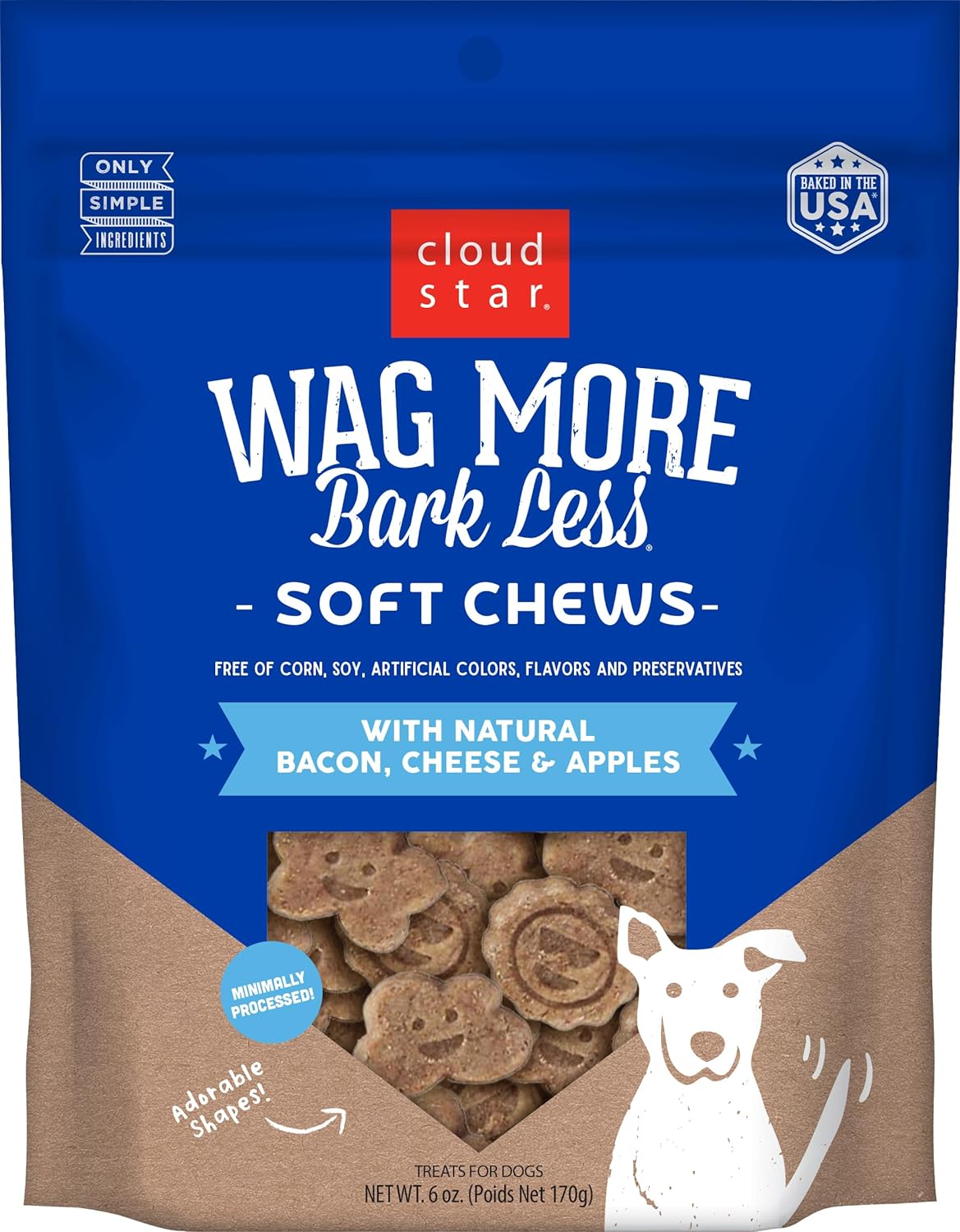 Cloud Star WagCloud Star Wag More Bark Less Original Soft & Chewy Dog Treats, Corn & Soy Free, Baked in USA More Bark Less Original Soft & Chewy Dog Treats, 6oz