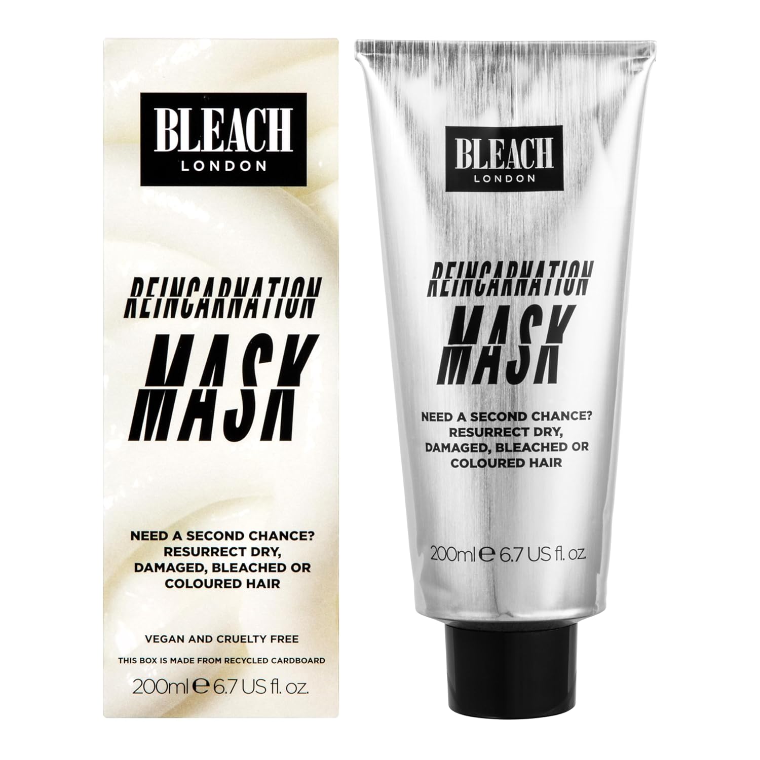 Bleach London Reincarnation Mask - Nutrient Rich, Repairs & Hydrates Dry, Damaged, Bleached Or Coloured Hair, Vegan, Cruelty Free, 6.7 Fl. Oz