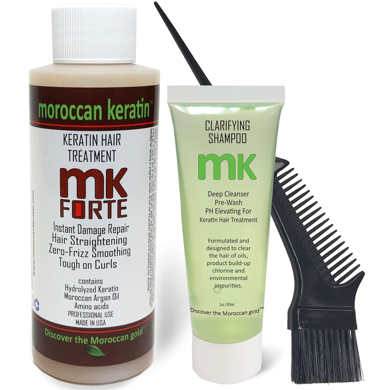 Forte Brazilian Straightening Treatment For All Hair Types - Coarse, Thick, Curly, African, Black, Hispanic, Dominican - Keratina Para Alisar El Pelo