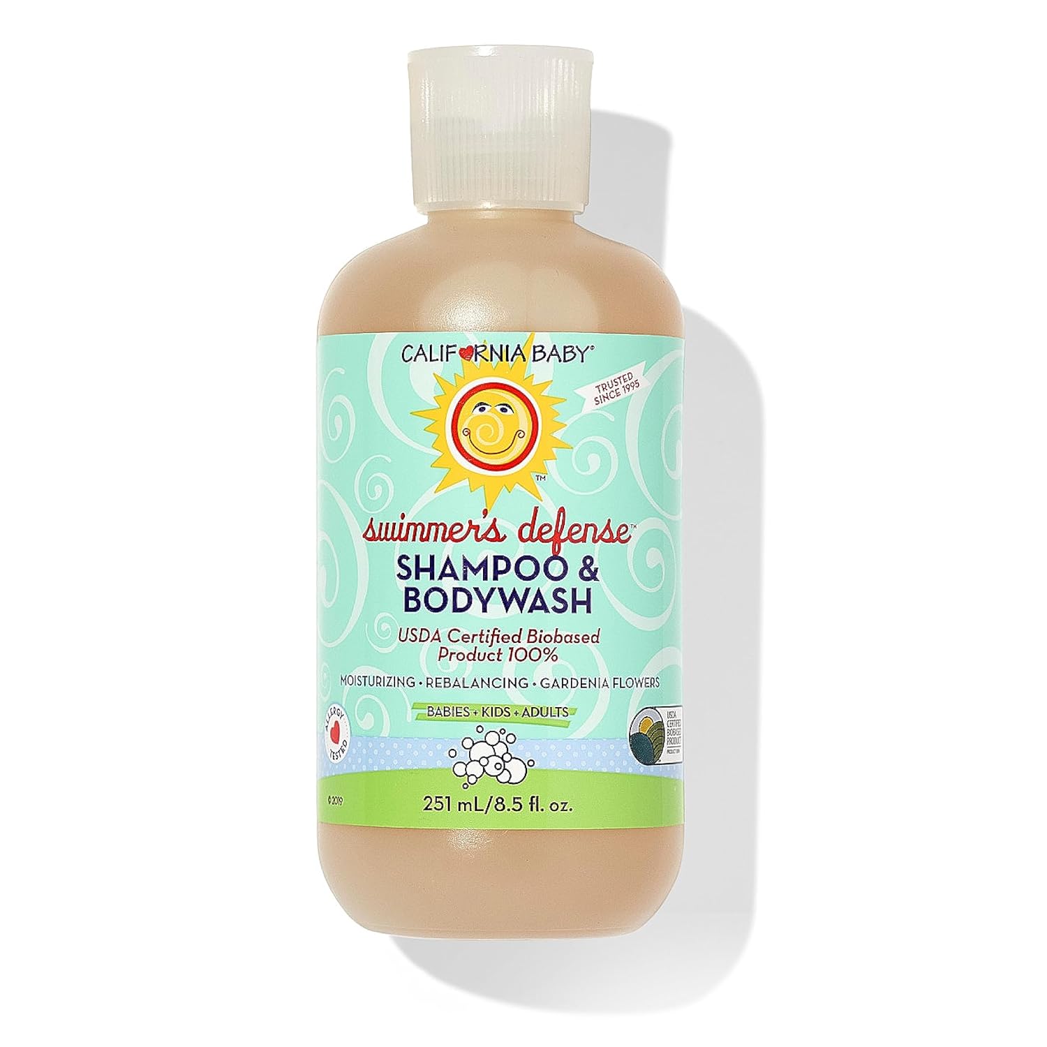 California Baby Swimmer’S Defense Baby Wash + Baby Shampoo | After Swim Hydrating Shampoo | 100% Plant-Based | Chlorine Removal | 8.5 Oz