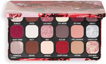 Revolution Beauty, Forever Flawless Eyeshadow Palette, 18 Pigmented Makeup Shades Of Mattes & Shimmers, Vegan & Cruelty-Free, Cherry Rebel Red