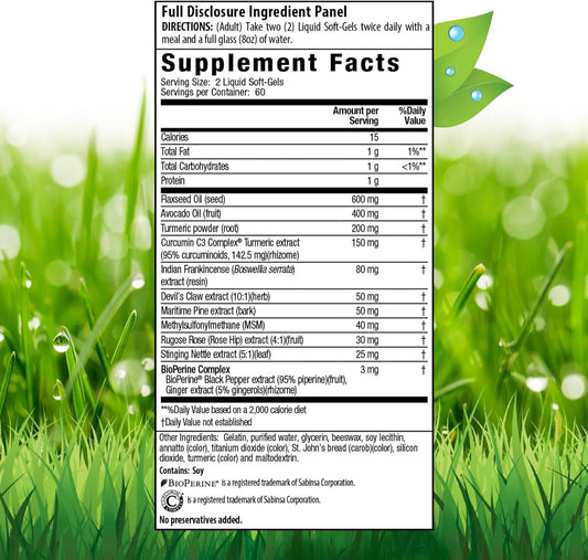 Irwin Naturals Whole-Body Turmeric + Curcumin C3 Complex - 120 Liquid Soft-Gels - With Boswellia, Maritime Pine Bark, Msm & Rose Hip