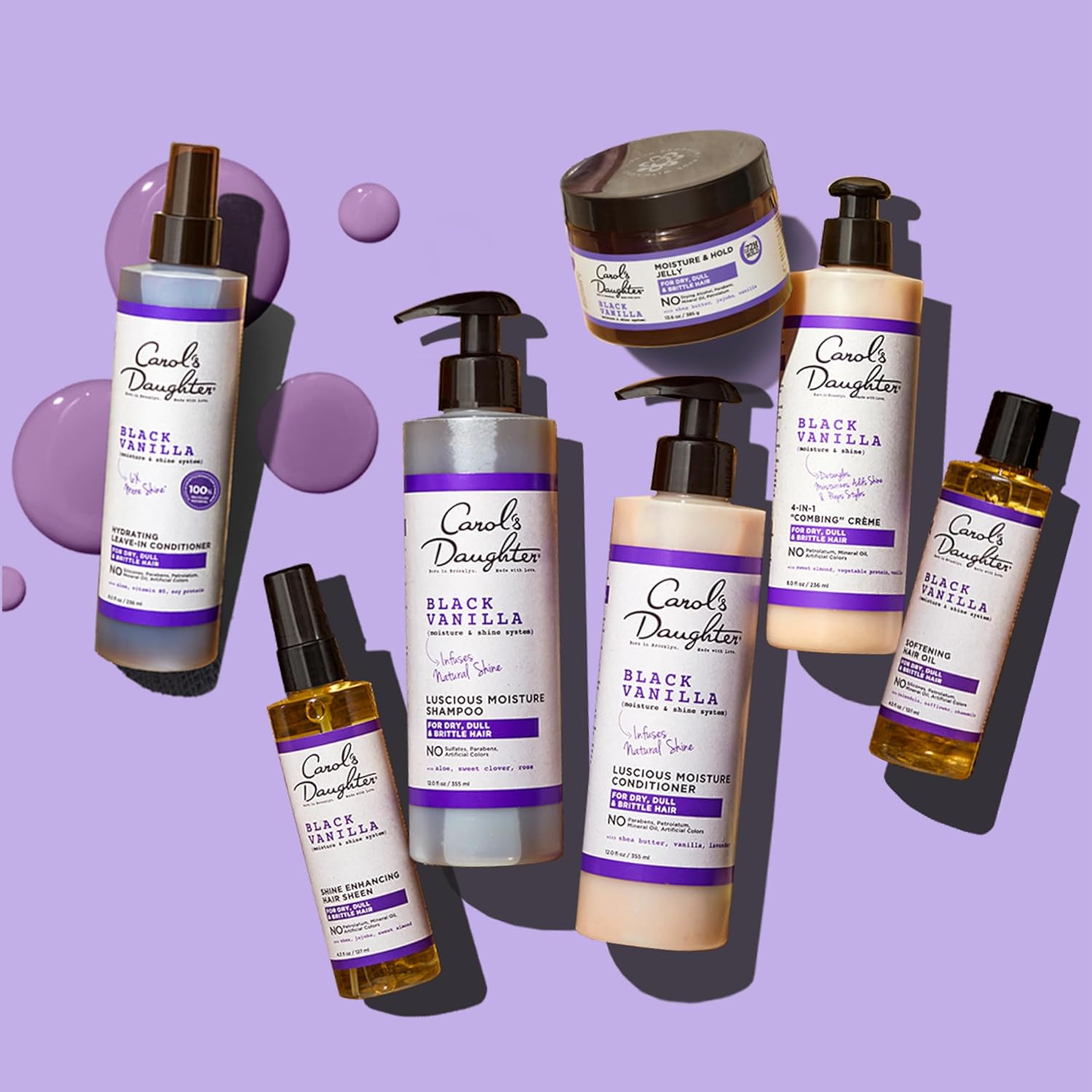 Carol's Daughter Black Vanilla Moisture Sulfate Free Conditioner for Curly, Wavy or Natural Hair, Moisturizing Hair Care for Dry, Damaged Hair, 12 Fl Oz : Beauty & Personal Care