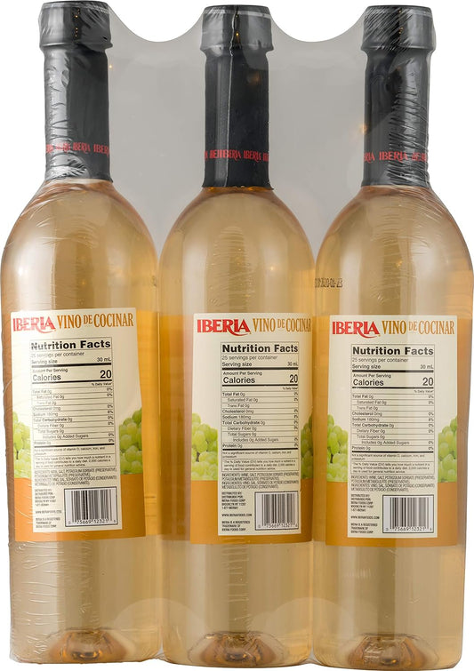 Iberia Dry White Cooking Wine, 25.4 oz (Pack of 3)