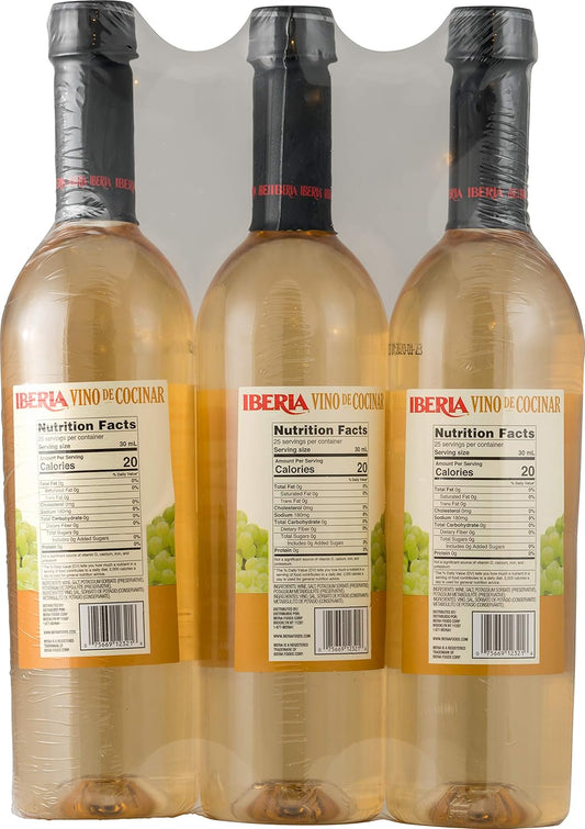 Iberia Dry White Cooking Wine, 25.4 Oz (Pack Of 3)