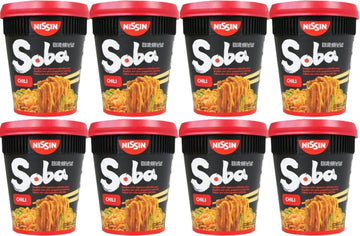 Nissin Chilli Soba Noodles With Yakisoba Sauce, 92G Pack Of 8