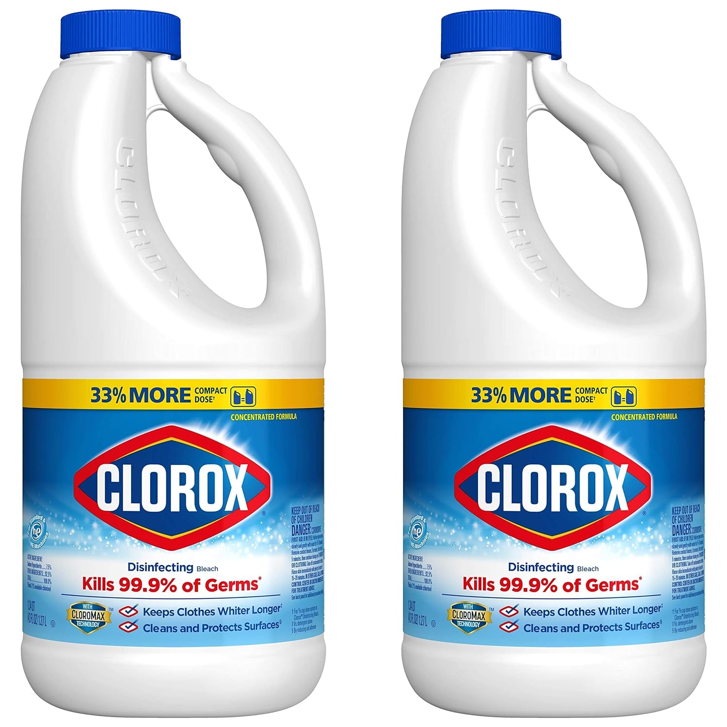 Clorox Splash-Less Bleach, Concentrated Formula, Clean Linen, 40 Ounce Bottle - Pack of 2 (Package May Vary) : Health & Household
