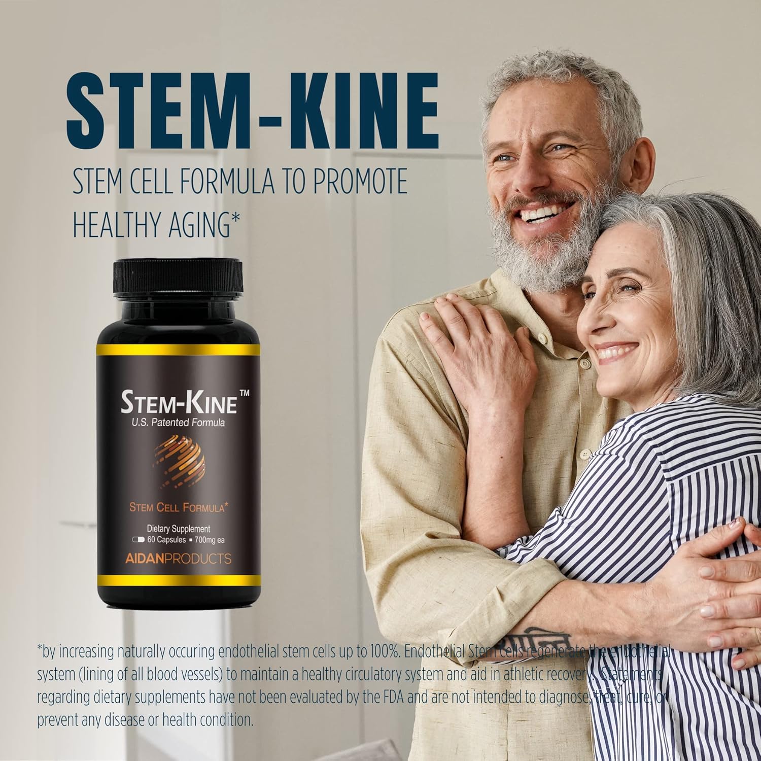 Aidan Products Stem-Kine Stem Cell Supplements, Clinically Proven To Increase Circulating Stem Cells, Promoting Aging Support, 60 Capsules : Health & Household