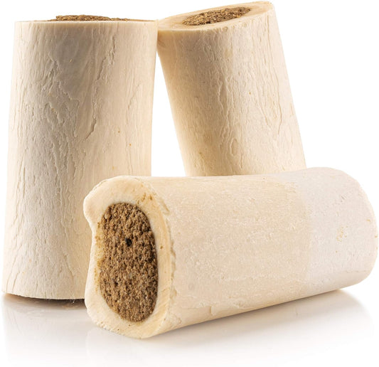 Jack&Pup Filled Dog Bones for Aggressive Chewers, 3-to-4-Inch Dog Chew Treats Dog Bone. (Flavors: Peanut Butter, Bacon & Cheese, Bully Sticks). All Natural Dog Bones - Variety 3 Pack